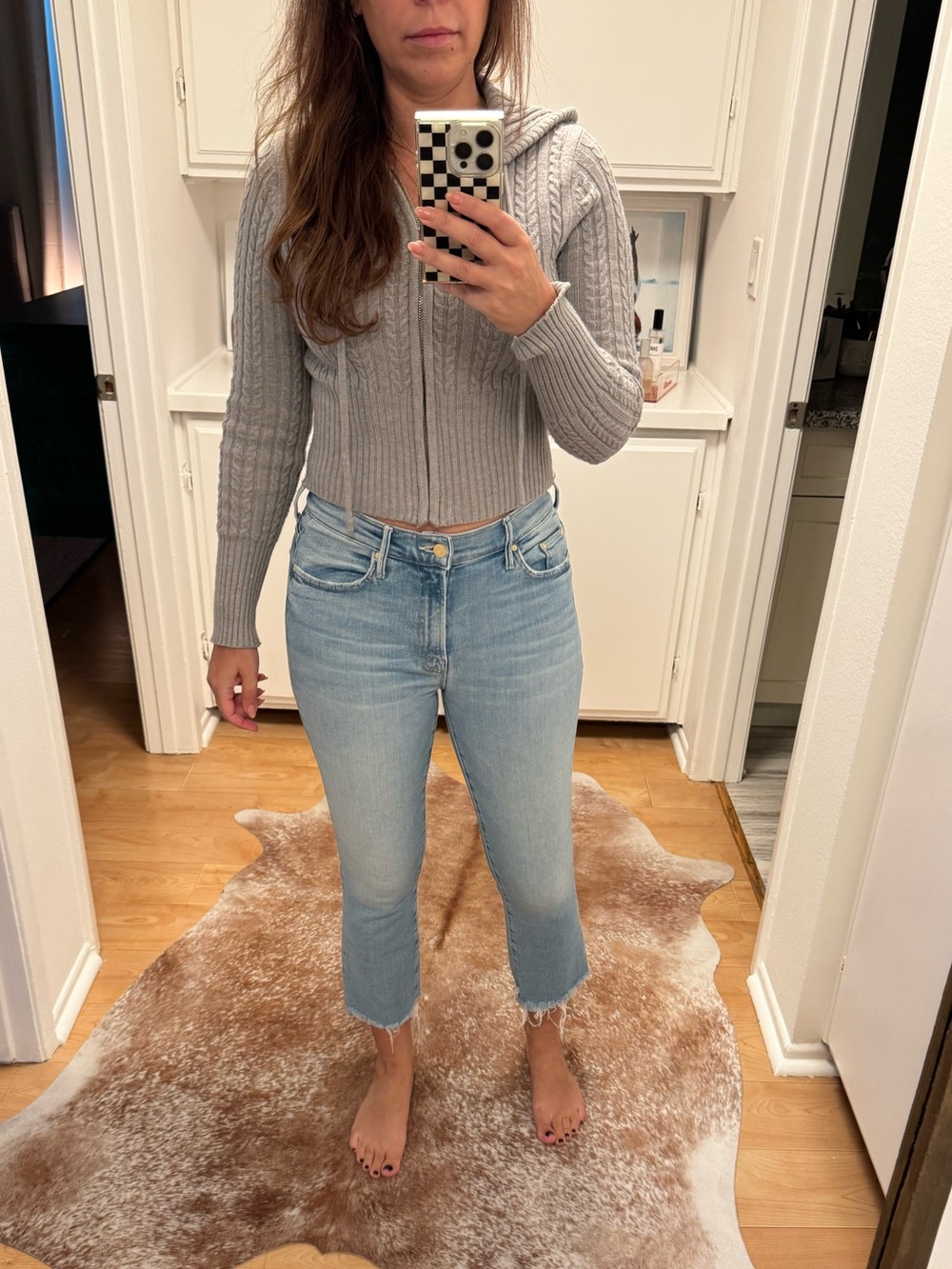 Mother Denim: The Insider Crop Light Wash Step Fray Size 27